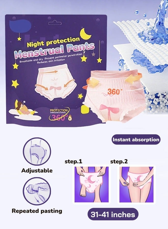 ملابس داخلية نسائية للاستخدام مرة واحدة خلال الدورة الشهرية - فوط صحية ليلية لسلس البول والتدفق الغزير، مانعة للتسرب، تغطية 360 درجة لتوفير أقصى حماية وراحة - مقاس F (31-41 بوصة) - Image 1